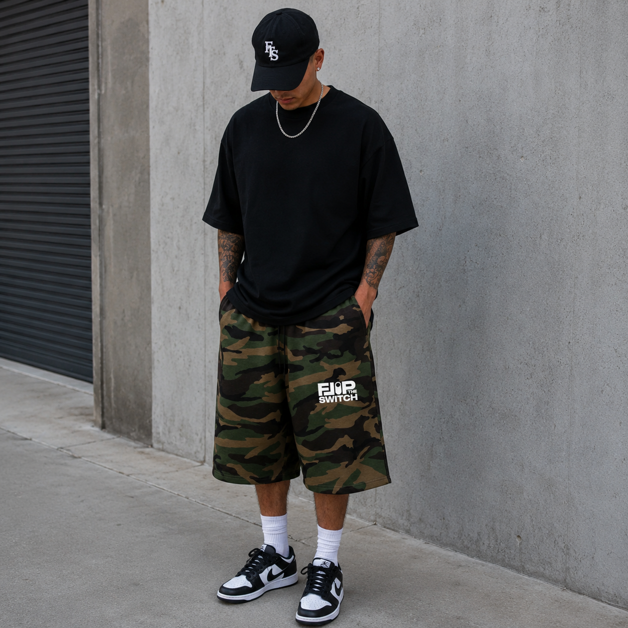 Baggy Fleece Camo Shorts