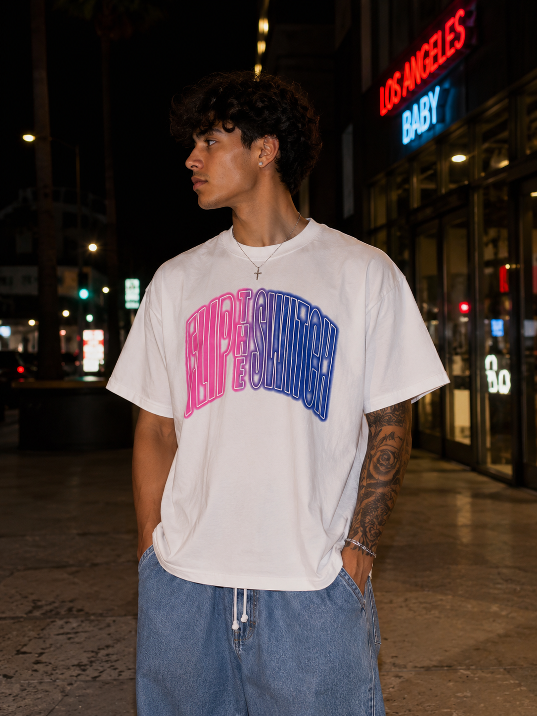 Flip The Switch White Tee