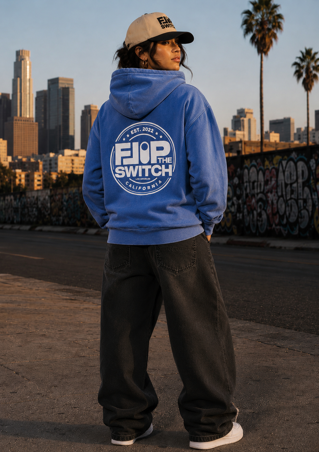 Flip The Switch Blue Full Zip Up Hoodie