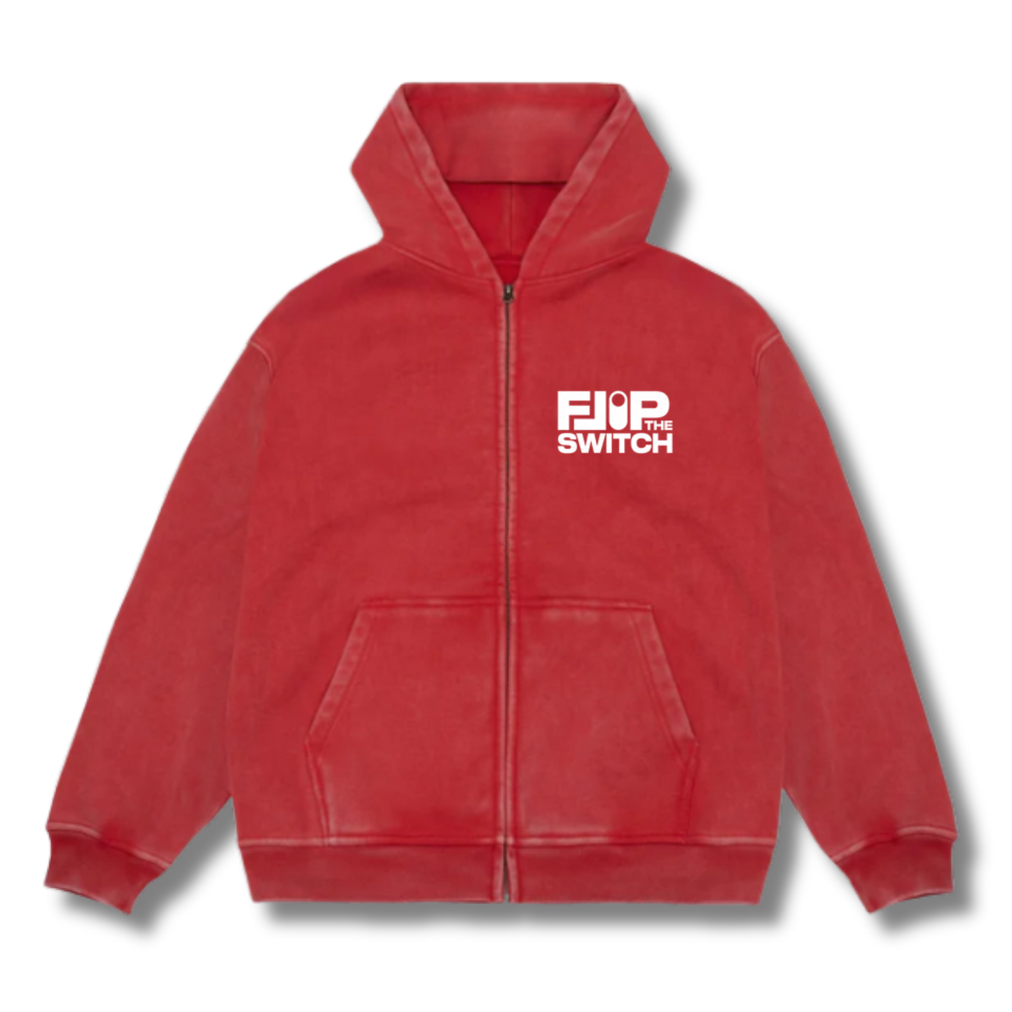 Flip The Switch Full Red Zip Up Hoodie