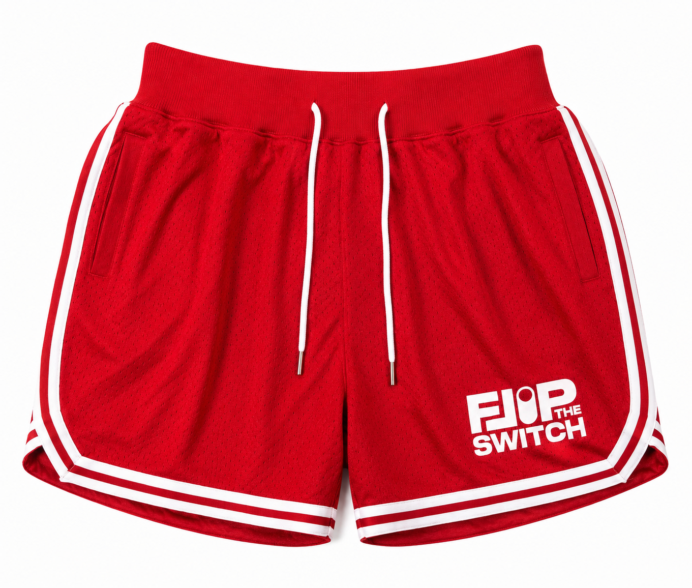 FLIP THE SWITCH Retro Red Shaka Wear Basketball Shorts