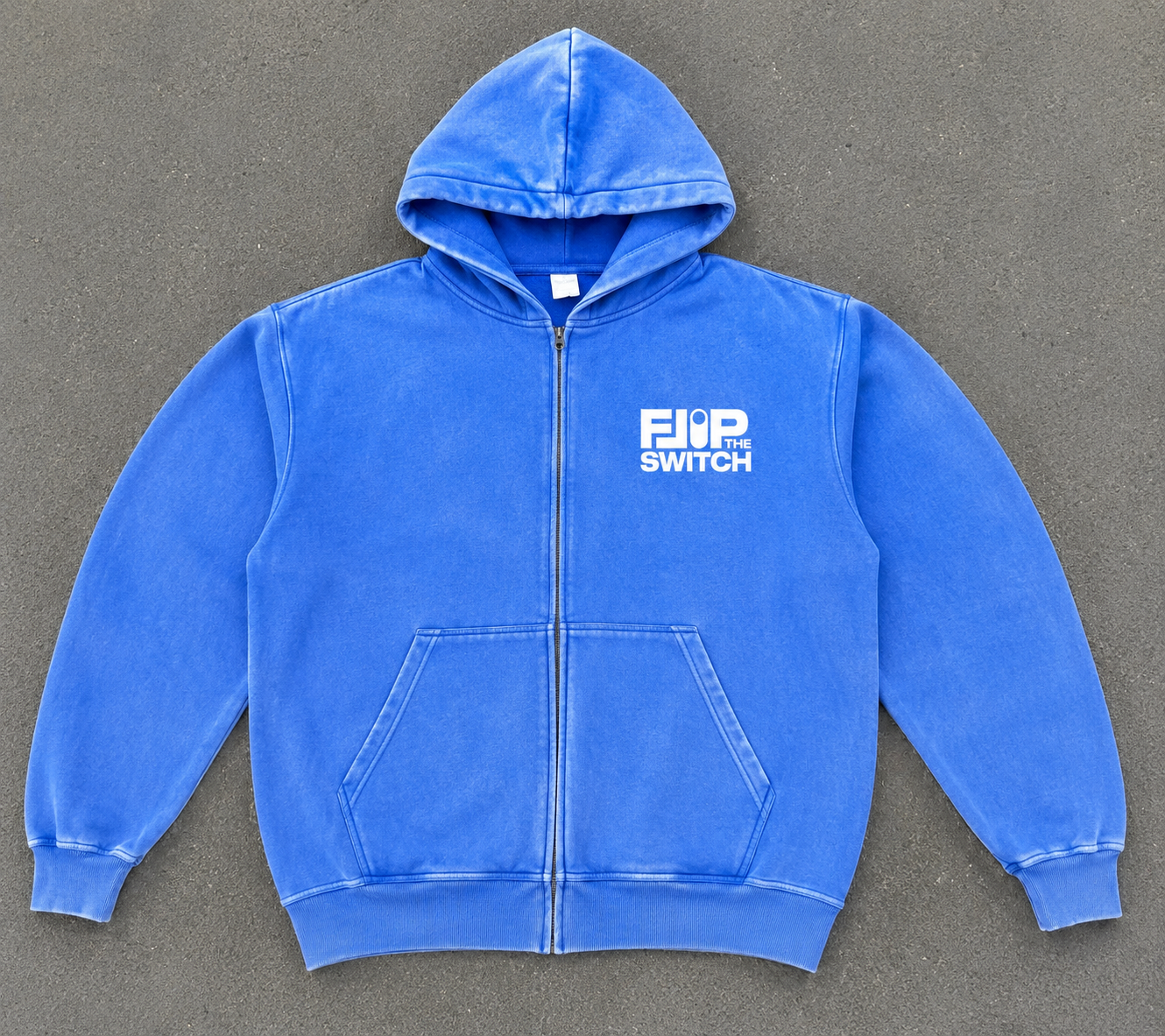 Flip The Switch Blue Full Zip Up Hoodie
